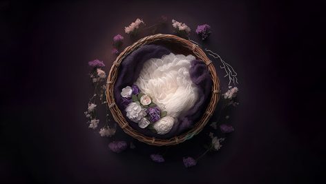 تصویر بک دراپ سبد عکاسی نوزاد
