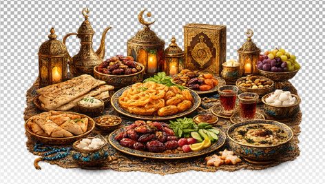 تصویر PNG سفره افطار ماه رمضان