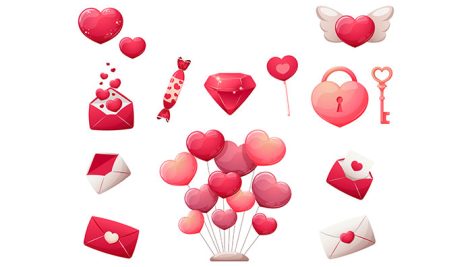وکتور مجموعه عناصر ولنتاین