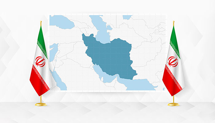 وکتور نقشه ایران با پرچم ایران