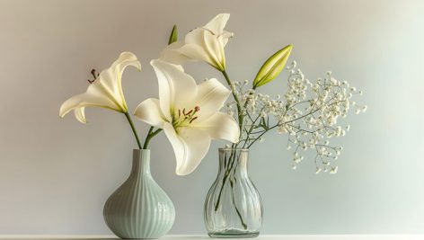 تصویر گل لیلیوم و گل عروس