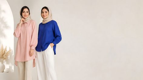 تصویر دختر ایرانی طرح تبلیغ بوتیک لباس زنانه