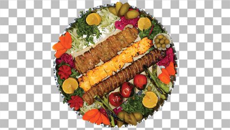 تصویر PNG سینی کباب و جوجه از نمای بالا