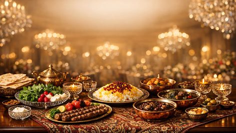 تصویر غذای ایرانی در تالار پذیرایی و تشریفات