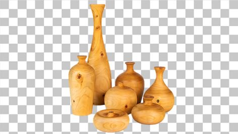 تصویر PNG گلدان چوبی