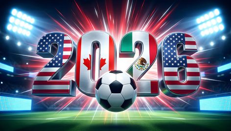 تصویر جام جهانی 2026 با توپ فوتبال