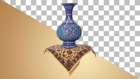 تصویر PNG گلدان سفالی میناکاری