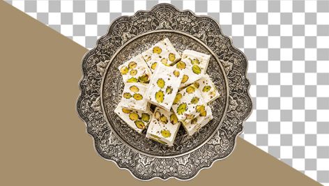 تصویر PNG گز و سینی قدیمی