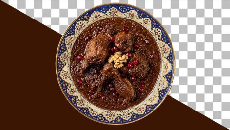تصویر PNG خورش فسنجان از نمای بالا