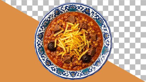 تصویر PNG خورش قیمه از نمای بالا