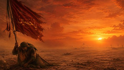 تصویر ماه محرم طرح سرباز امام حسین در صحرای کربلا