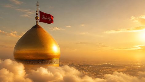 تصویر ماه محرم طرح حرم امام حسین روی ابرها