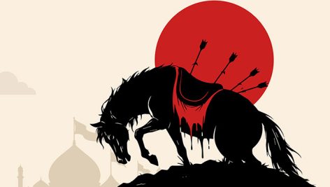 وکتور ماه محرم طرح اسب امام حسین