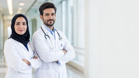 تصویر دکتر مرد و دکتر زن ایرانی در بیمارستان