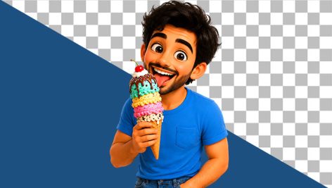 کاراکتر سه بعدی مرد جوان در حال خوردن بستنی قیفی | فایل PNG دوربری شده 2 کاراکتر سه بعدی مرد جوان در حال خوردن بستنی قیفی | فایل PNG دوربری شده