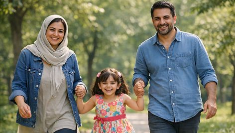 دانلود تصویر خانواده ایرانی شاد در طبیعت | عکس JPG باکیفیت برای طراحی و تبلیغات