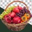 دانلود تصویر PNG دوربری شده سبد میوه (انار و انگور) برای شب یلدا و تبلیغات