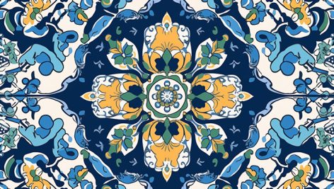 دانلود طرح کاشی سنتی ایرانی و اسلیمی JPG | پترن کاشیکاری فیروزه‌ ای باکیفیت