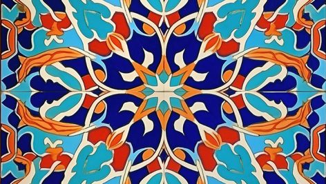 دانلود طرح کاشی سنتی ایرانی و اسلیمی JPG | بافت کاشیکاری هفت‌ رنگ باکیفیت بالا