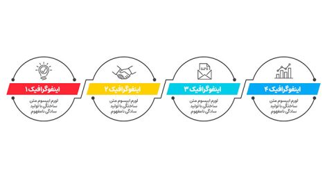 طرح لایه باز اینفوگرافیک فارسی ۴ مرحله ای PSD | اینفوگرافیک دایره ای فارسی