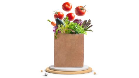 دانلود فایل لایه باز PSD پاکت خرید سبزیجات تازه روی پودیوم نمایش محصول 3 دانلود طرح لایه باز PSD پاکت سبزیجات روی پودیوم | موکاپ پاکت خرید مواد غذایی