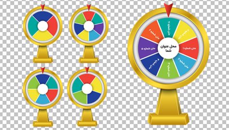دانلود وکتور گردونه شانس و قرعه کشی لایه باز طلایی با کیفیت بالا | EPS