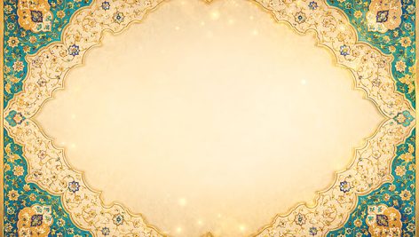 تصویر با کیفیت قاب تذهیب سنتی ایرانی با نقوش فیروزه ای و طلایی 4 دانلود تصویر با کیفیت قاب تذهیب ایرانی و کادر سنتی فیروزه ای | کیفیت بالا